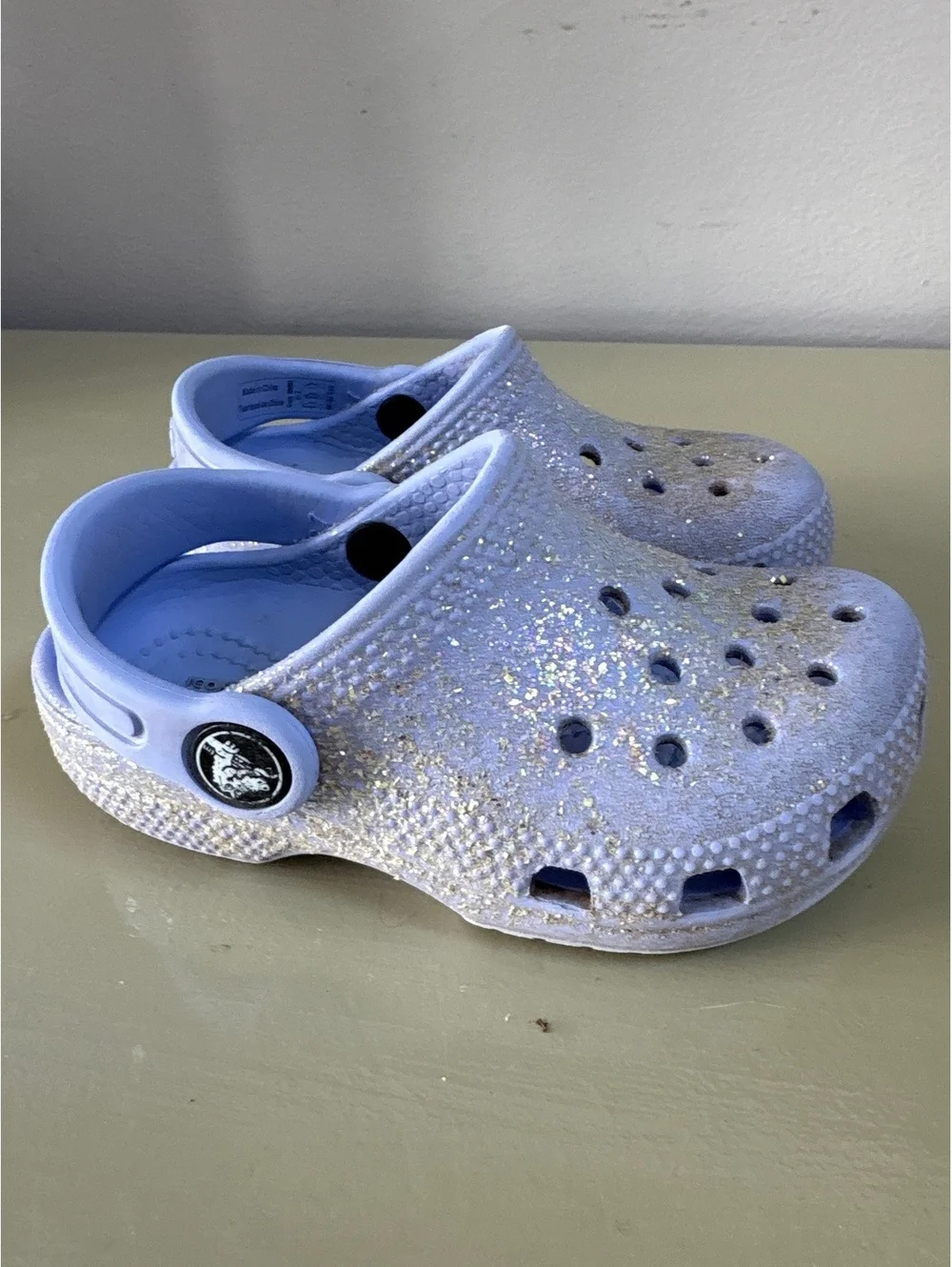 Light purple Glitter Crocs Classic Clogs Size 7 Toddler Kids - Picture 3 of 6